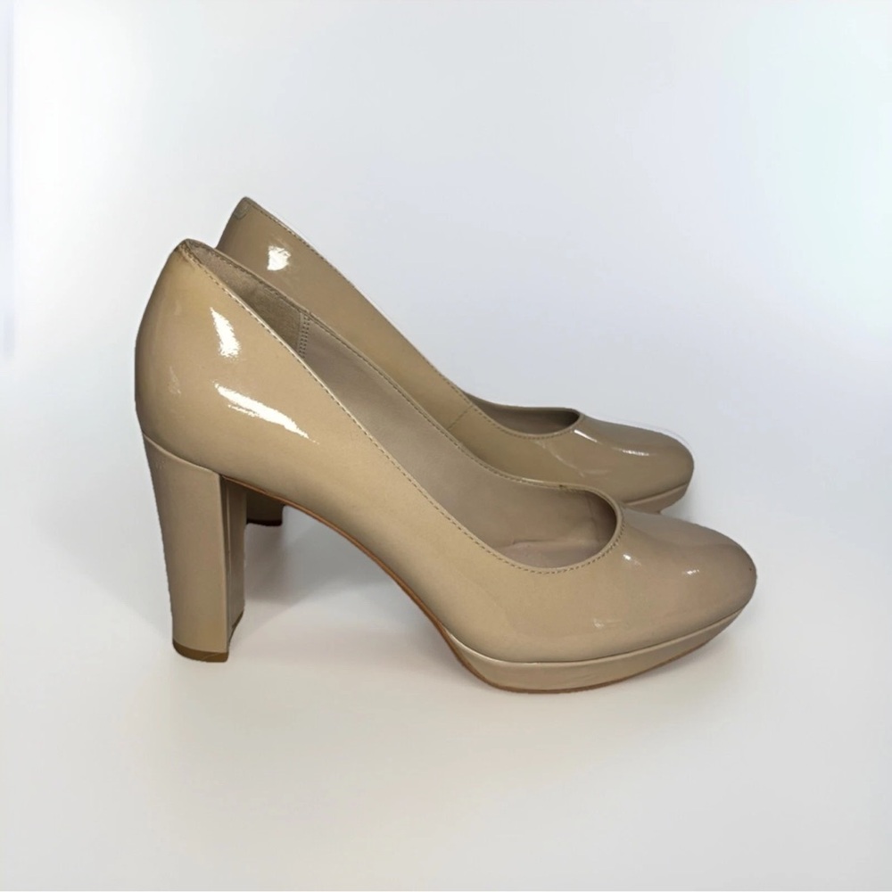 Clarks Narrative Patent Leather Kendra Sienna Nude Court Heels Women’s US 7